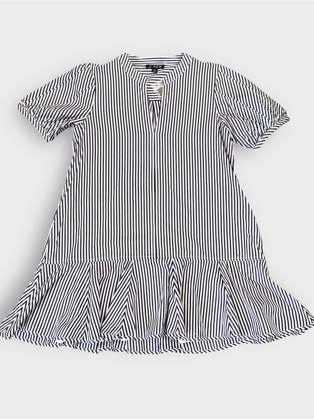 NWT J.Crew Delilah Striped Cotton Poplin Dress Petite Small Petite Pockets Navy